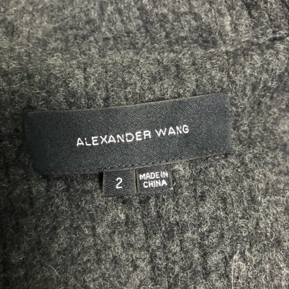 Alexander Wang Ribbed Wool Blend Short Car Coat - Picture 8 of 8